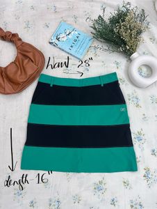 Ae Green Skirt With Black Stripes