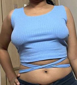 Sleeveless Crop Top  With Mini Cover Nipple