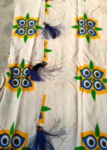 Floral Print Kurti with Tassels