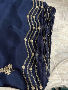 Beautiful Saree Blue Sequence