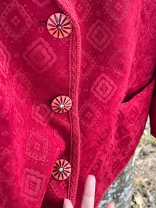 Red Patterned Blazer