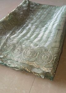 Pista Green  Silk Saree With Embroidery Work