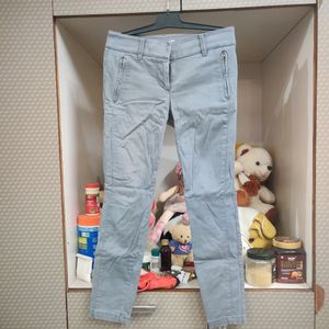 Grey Skinny Fit Low Waist Pants
