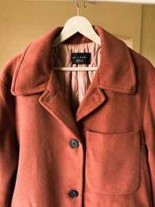Rust Wool Blend Trench Coat