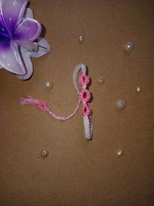 Handmade Pink &amp; White Knitted Bracelet