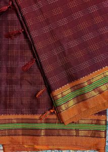 Like new maroon colour sari with Zari