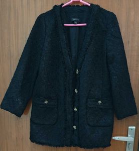 ANN TAYLOR Black Tweed Jacket