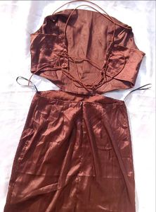 Brand New(Urbanic)Coffee Brown 🤎 Satin Slip Dress