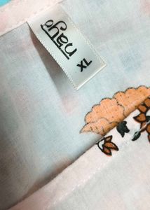 Jaipuri Floral Print Mini Cotton Kurta + Freebie