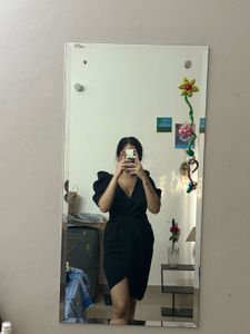 Black Off-Shoulder Mini Dress