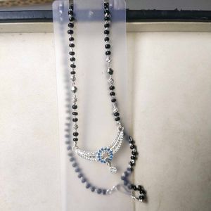 Pure Silver Beautiful Blue CZ Mangalsutra