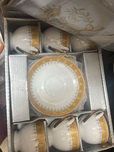 White Golden Cup Plat Set
