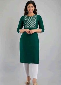 Emerald Green Embroidered Kurti