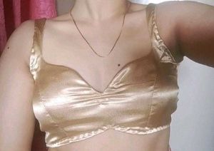 Gold Satin string Blouse
