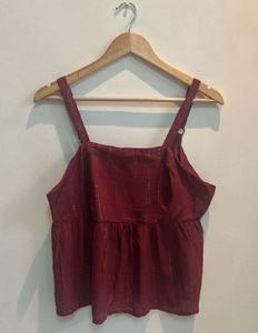 Maroon Sleeveless Top