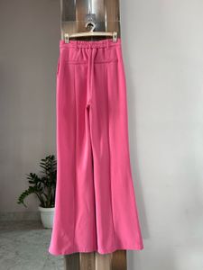 Pink Stretchable Highwaist Korean Trousers