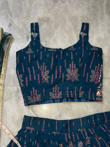 Teal Embellished Lehenga Choli Set