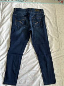 Navy Blue Mid Rise Slim Fit Jeans