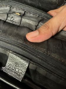 Gucci Vintage Black GG Canvas Tote Bag