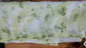Fabric Green And White Print
