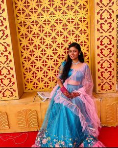 Blue Floral Lehenga Choli