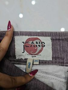 Super Low Waist Flared Purple Denim Jean