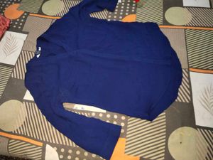 Navy Blue Long Sleeve Top