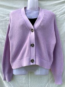 Mango Lilac Knit Cardigan