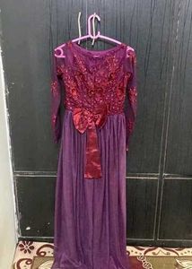 Elegant Purple Floral Gown