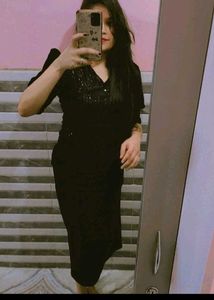 Bodycon Black Dress Party Wear Glam Look