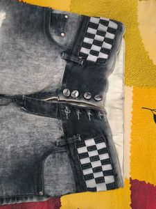 Ripped Gray Wash High-Waisted Jeans