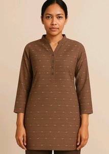 Brown Ikat Print Kurti
