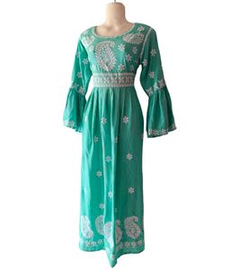 Embroidered Green Maxi Dress