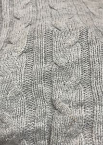 Gray Cable Knit Cropped Sweater