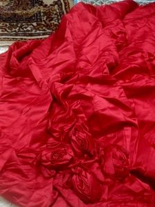 Elegant Red Ruffled Gown