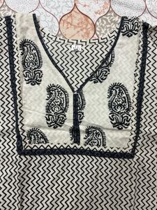 Elegant Black Printed Straight Kurta