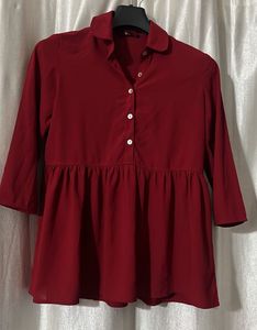 Red Peplum Top