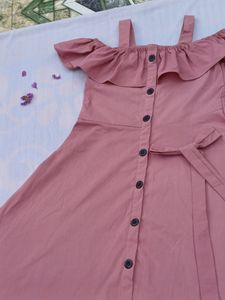 Off-Shoulder Frock With Belt