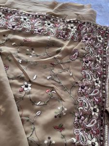 Elegant Embroidered Saree with Blouse
