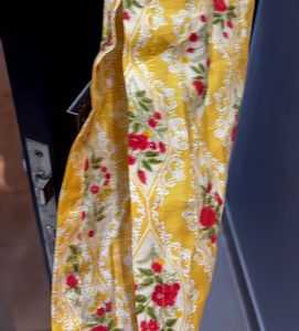Floral Print Yellow Kurta