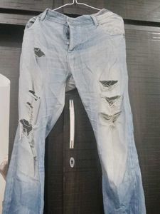 Ripped Denim Jeans XL Size