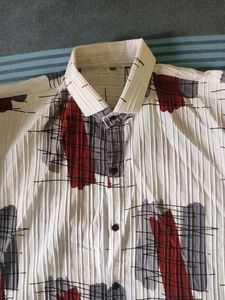 RED-WHITE Patterned Shirt XXL