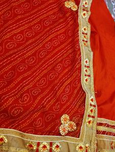 Heavy Border Chundari Print Saree For Wedding