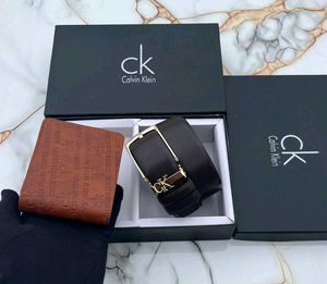 CK PREMIUM QUALITY BELT+ WALLET COMBO WITH BOX