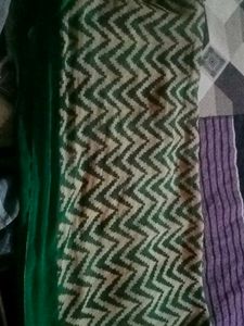 Green Chevron Velvet Scarf