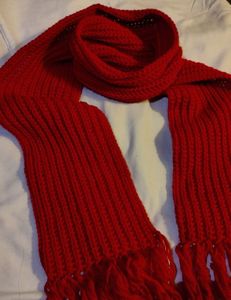 Mikasa famous Red Knitted Scarf