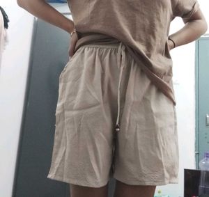 Casual Beige Shorts