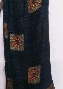(No Spot) Black Saree With Blouse