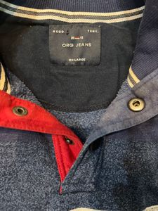 Vintage Striped Mock Neck Pullover