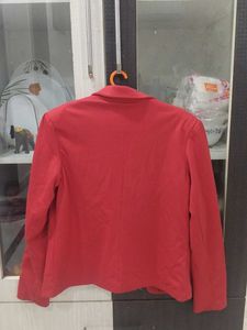 Red Cropped Blazer